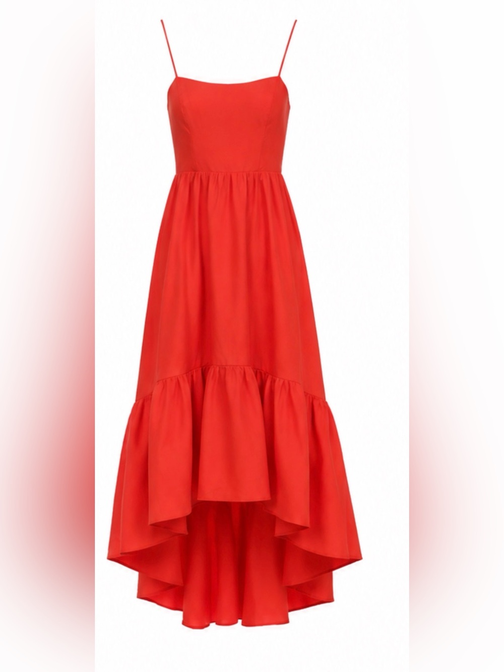 Mestiza New York Orange High Low Maxi Dress with Ruffled Hem